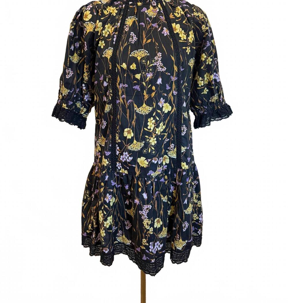NEW ENTRO women's floral dress in black